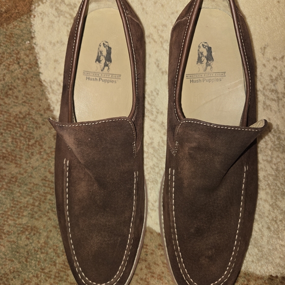 Hush Puppies Dark Brown Suede Slip-Ons - Picture 6 of 8